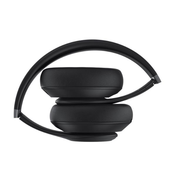 Beats Studio Pro folded compact — matte black colorway showing travel design