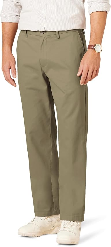 Man wearing versatile olive chino pants