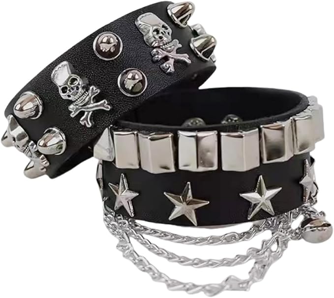 Gothic rock bracelet accessory set