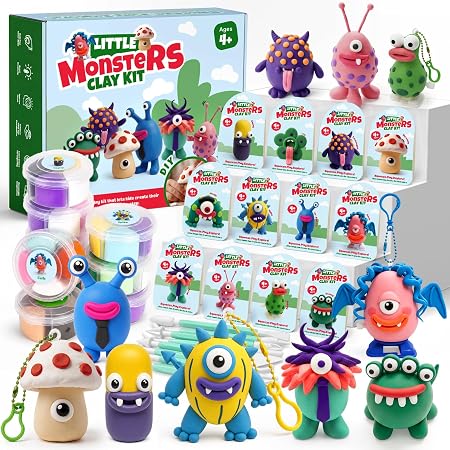 Air dry clay monster craft and activity kit for kids