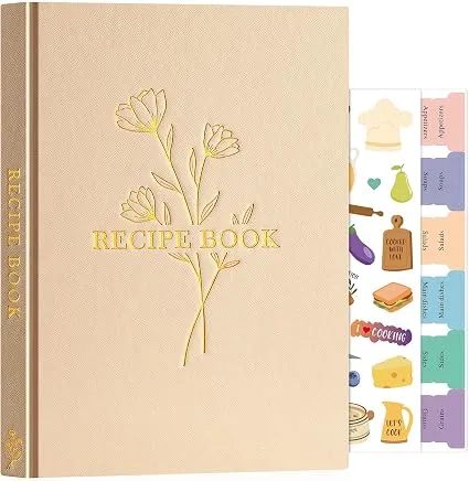 Keepsake family recipe book with waterproof pages