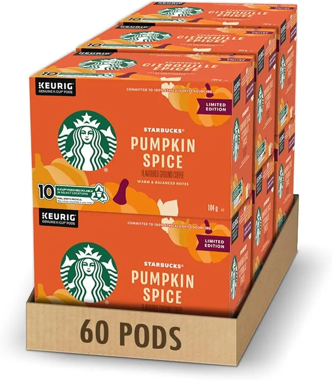 Starbucks pumpkin spice K-Cup pods boxes